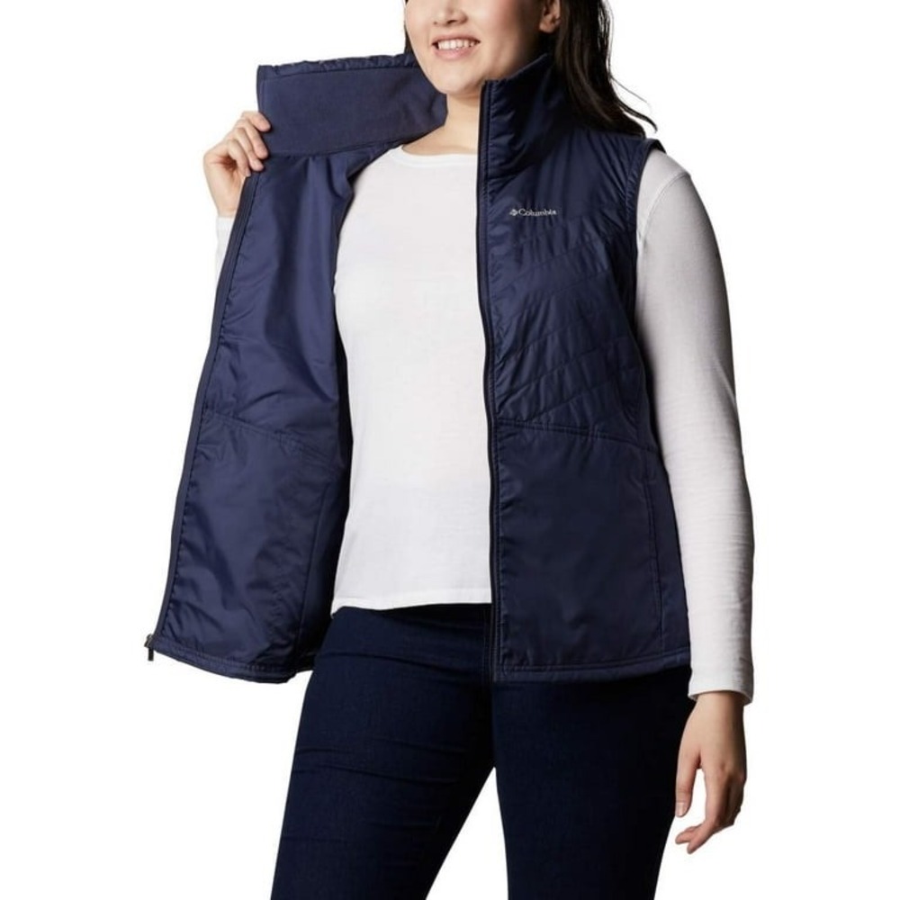Columbia Mix It Around II Vest Womens Medium Quilted Navy Blue Full Zip Hiking - Picture 16 of 16